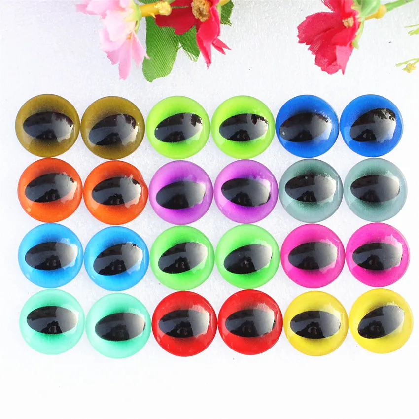 12mm 20mm Random Mixed Dragon Cats Eyes Pattern Round Glass Cabochon Flatback Photo Base DIY Jewelry Making Accessory By Pair