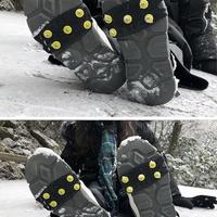 5 Teeth Non Slip Ice Traction Cleats Crampons Manganese Steel Nail Hiking Spikes Shoes Cover Anti Skid Snow Grips Chain Gripper