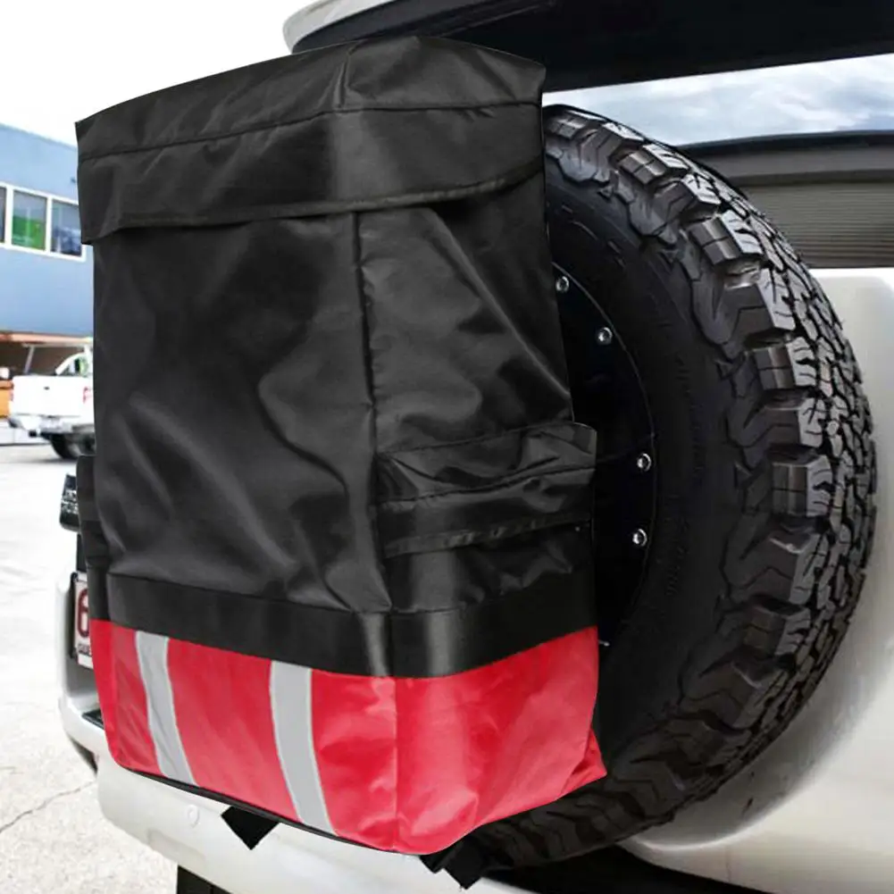 Spare Tire Trash Bag Outdoor Tire Storage Bag Camping Organizer Off Road Recovery Camping Gear Fit SUV Storage Trash Bag