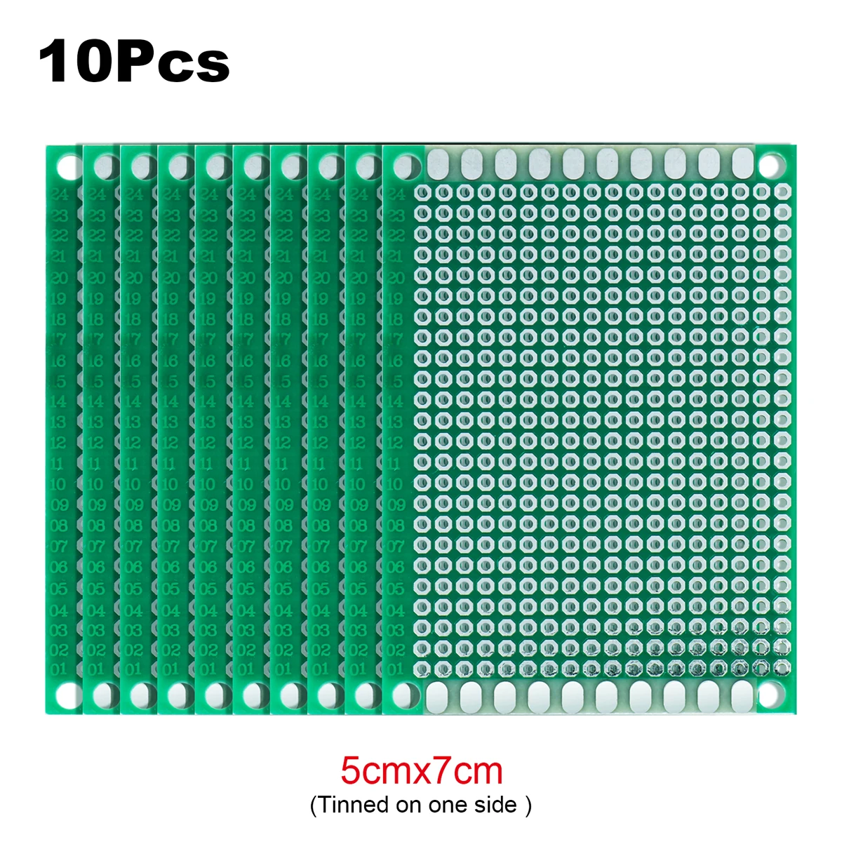 2 Stück PCB Prototyp-Platine Universal-Strippboard Einseitig Bedruckt 2x8 3x7 4x6 5x7 6x8 7x9 8x12 9x10 zum Löten – Detail 9