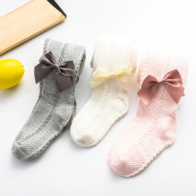 Bis 4 Jahre Frühling Herbst Neugeborene Kleinkinder Baumwolle eng für Kind Baby Mädchen Strumpfhosen schöne Bowknot Mesh Strumpfhosen für Kleinkinder