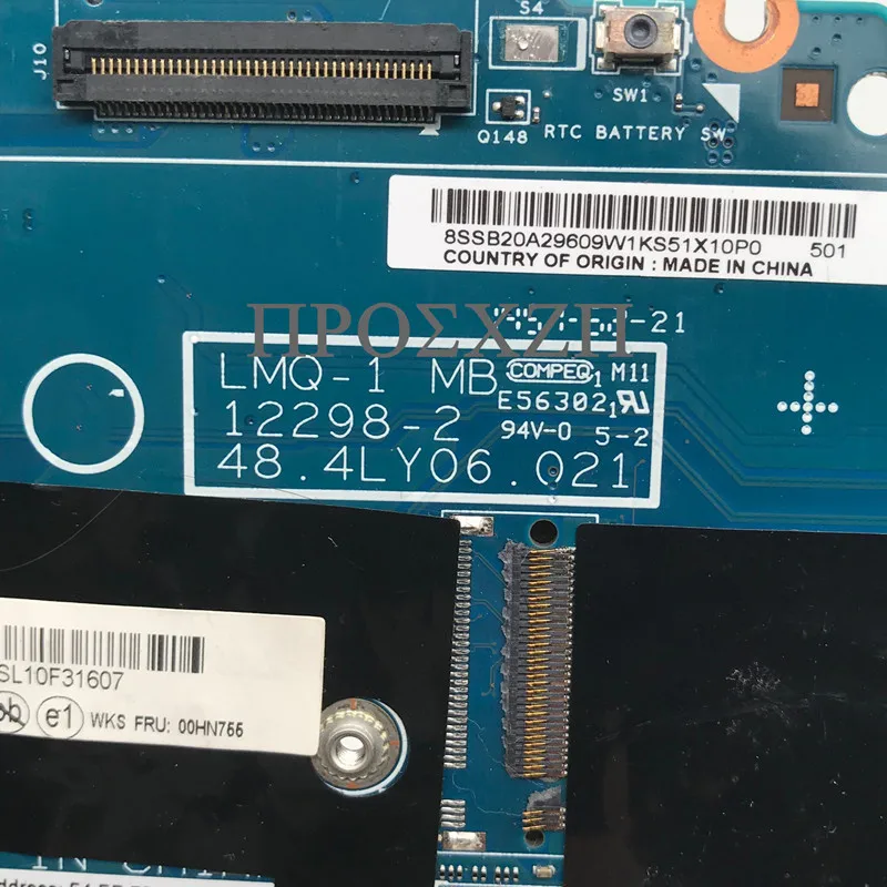 Alta qualidade para x1 x1c placa-mãe do portátil 00hn766 12298-2 48.4ly06.021 mainboard com sr1ed I5-4300U cpu 100% funcionando bem