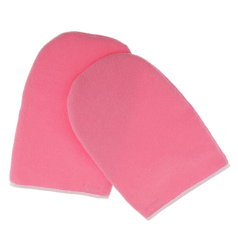 2pcs Paraffin Wax Protection SPA Hand Foot Gloves Boots Warmer Heater Beauty Wax Therapy Foot Cover Pink