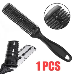 1Pcs Dubbele Kanten Haar Scheermes Kam Met 2 Afneembare Mesjes Cutter Snijden Dunner Shaper Kapsel Trimmer Styling Tool