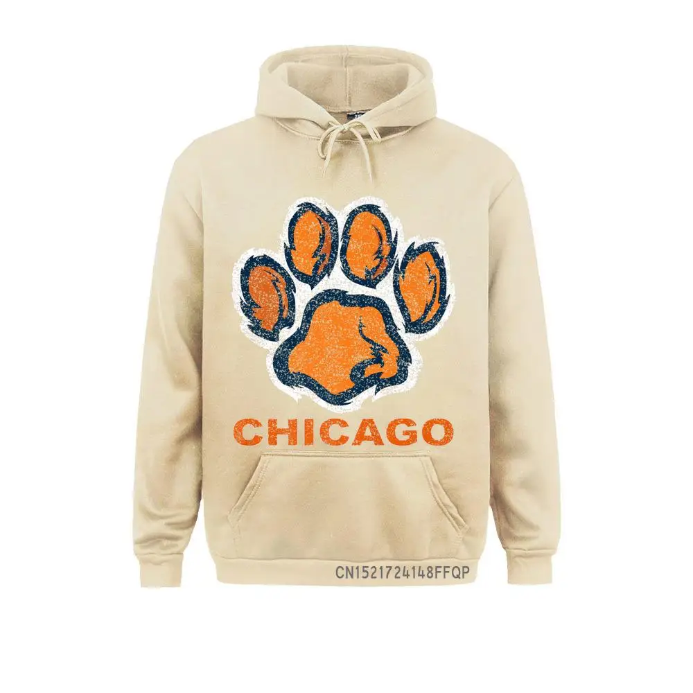 Vintage Foot Paw Bear Orange Chicago Gifts Premium Pullover Sweatshirts For Men Labor Day Hoodies Street Hoods 2021 New