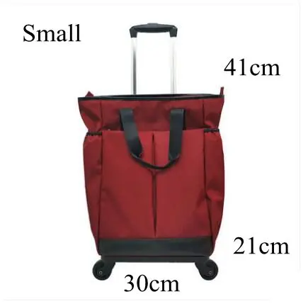 Travel trolley bags on wheels carry on hand luggage bag Trolley shopping bag on wheels travel wheeled bag short trip luggage bag