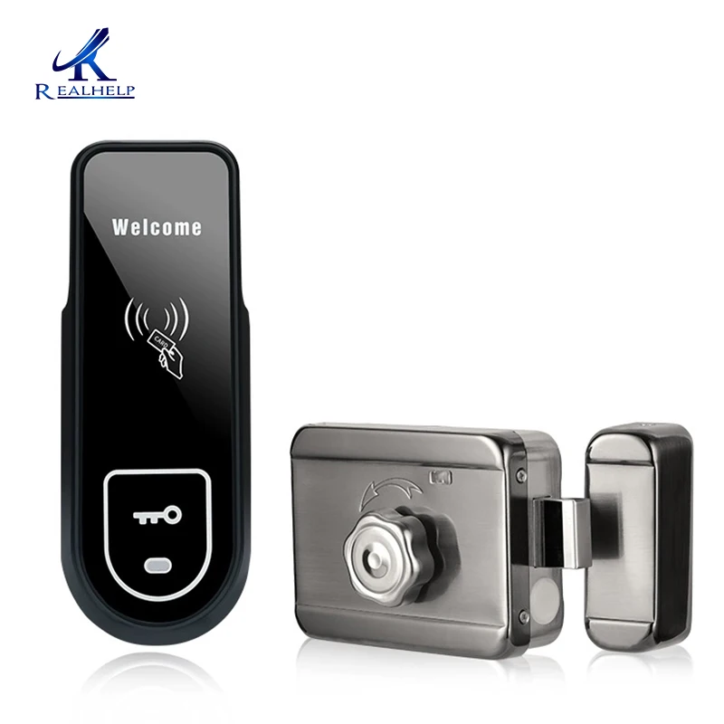 Waterproof Rfid Card Swiping Lock Electronic Smart Door Lock  Rfid IC Magnetic Card 4 x AA Battery No Wiring Access Control