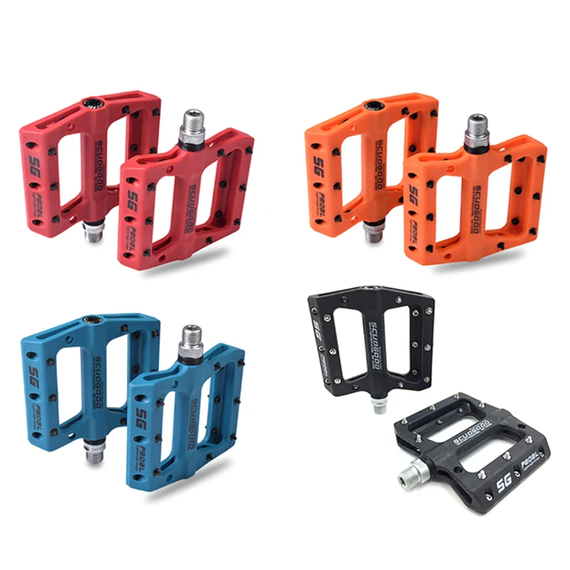 

Nylon Fiber Bicycle Pedals Ultralight Flat Pedal MTB Mountain Road Bike Pedal Hollow Anti-slip Bearings Big Foot Flat Pedals