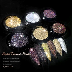 CHUNSHU proszek diamentowy paznokci brokat do żelu UV kryształ chrom Disco Pigment pyłu dekoracje Manicure do dekoracji paznokci złoto srebro DIY