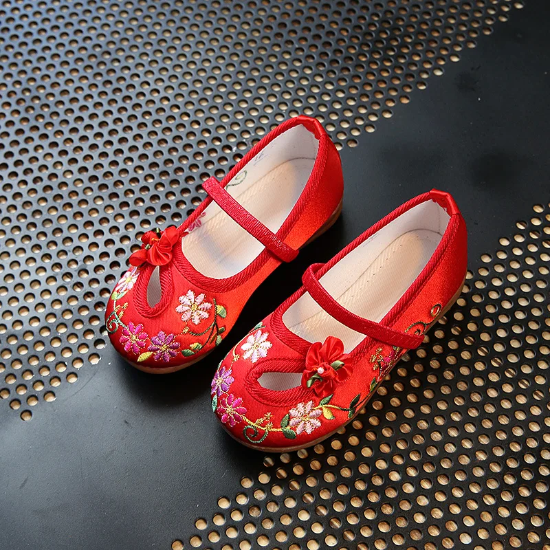 Children Shoes Girls Shoes Princess Kids Comfort Embroidery Shoes For Girls Chinese Style Spring Summer Flats Shoes