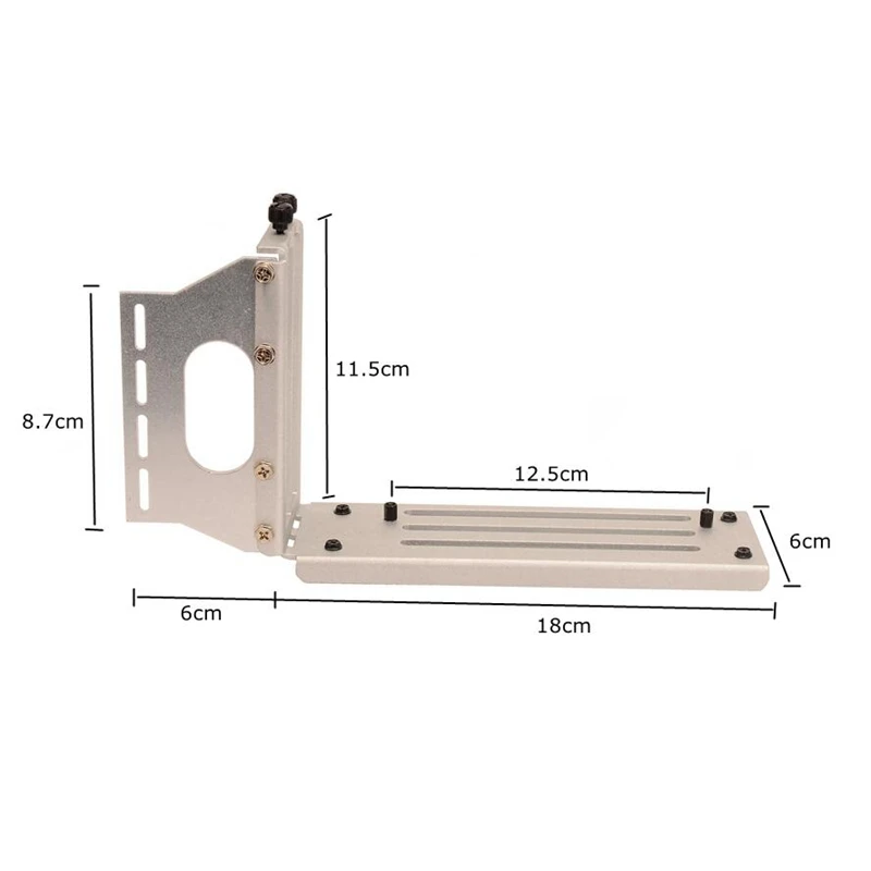 Silver White PCI-E Graphics Card Vertical Bracket GPU Holder + GEN3 PCIe 3.0 16X Riser Extension Cable 10~100CM