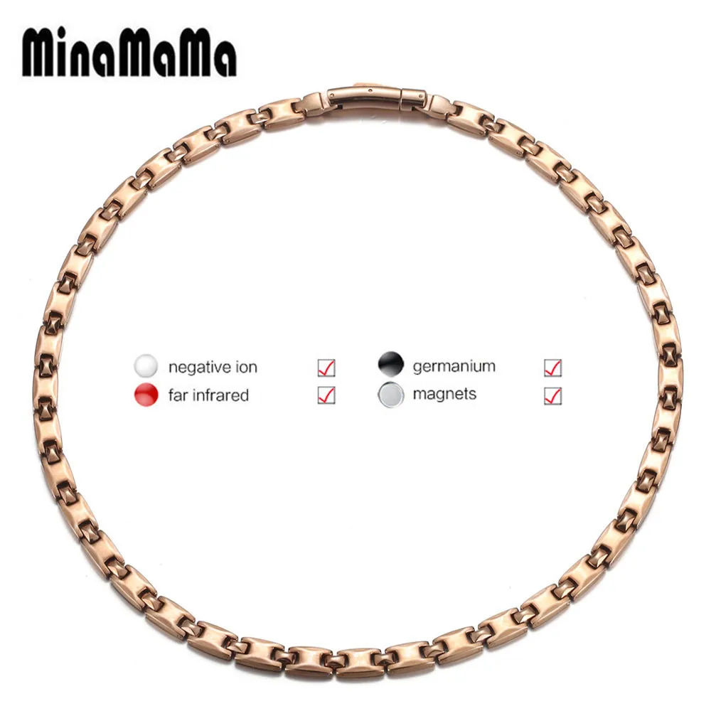 New Style Stainless Steel Negative Ion Far Infrared Magnetic Necklace for Women Health Energy Necklace Choker Jewelry