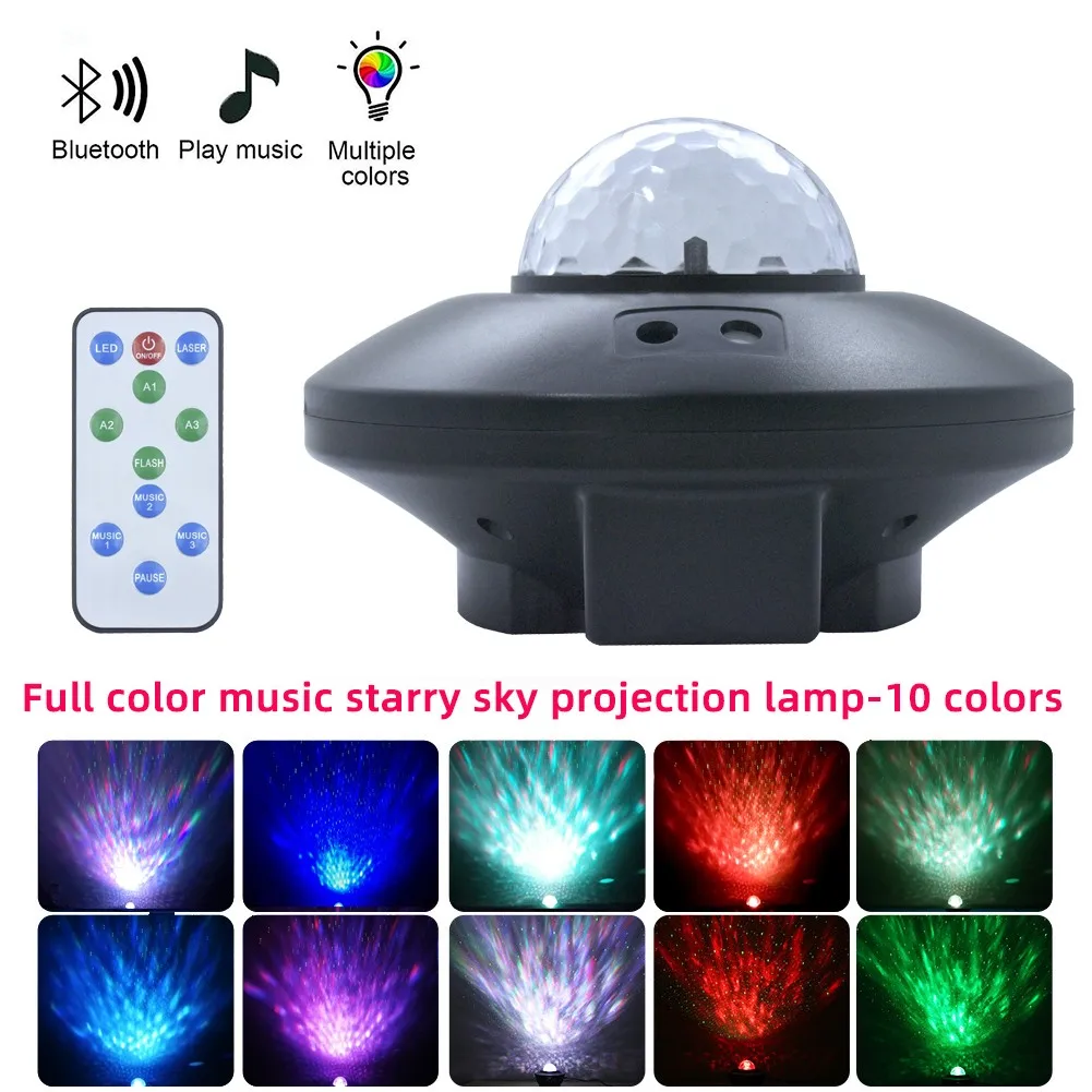 Colorful Starry Sky Projector Lamp Blueteeth Voice Control Music Player Ocean Waving  Romantic Projection Lamp LED Night Light