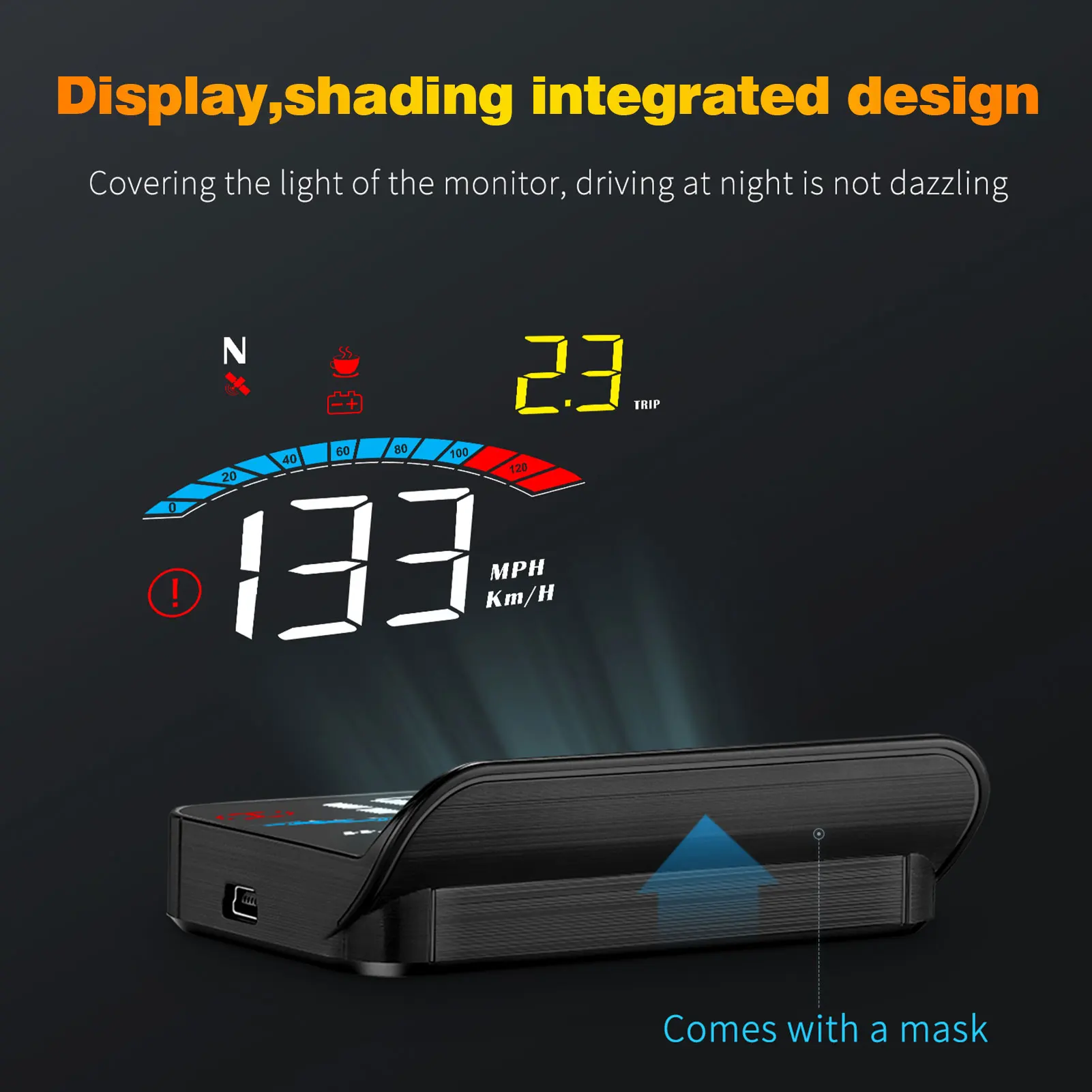 3.8-inch Large Screen M16 HUD Smart Car Head-up Display GPS And BDS Dual-mode Chip Car Modification General Car Accessories