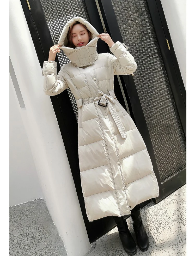 Piumino invernale da donna moda nuova giacca con cappuccio addensare 4XL taglia blu nero bianco