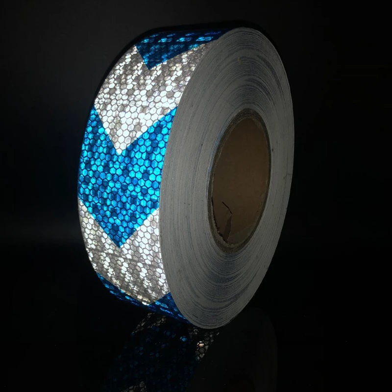 50 mm x 10 m/rol reflecterende tapestickers auto-styling zelfklevende waarschuwingstape