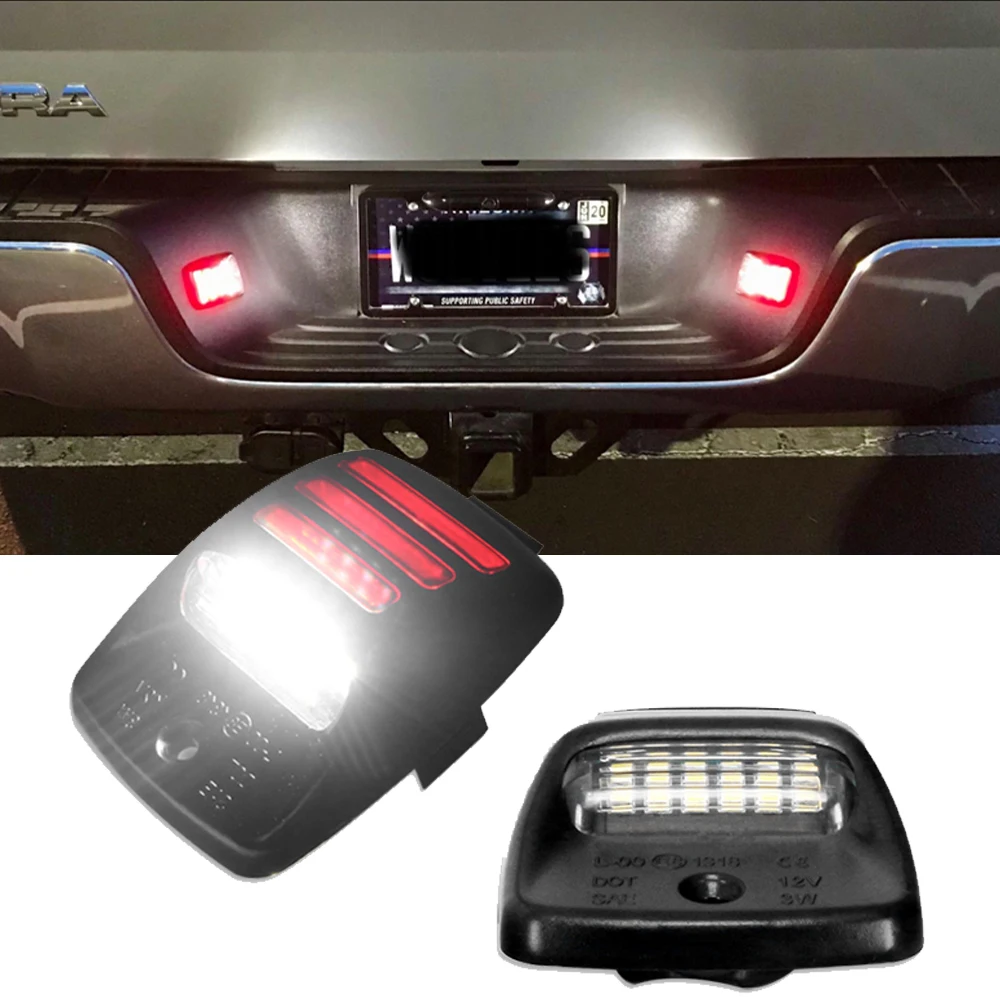 2Pcs LED Car License Plate Lights Lamp Assembly Replacement For Toyota Tacoma 2005-2015 Tundra 2000-2013 Auto Parts Accessories