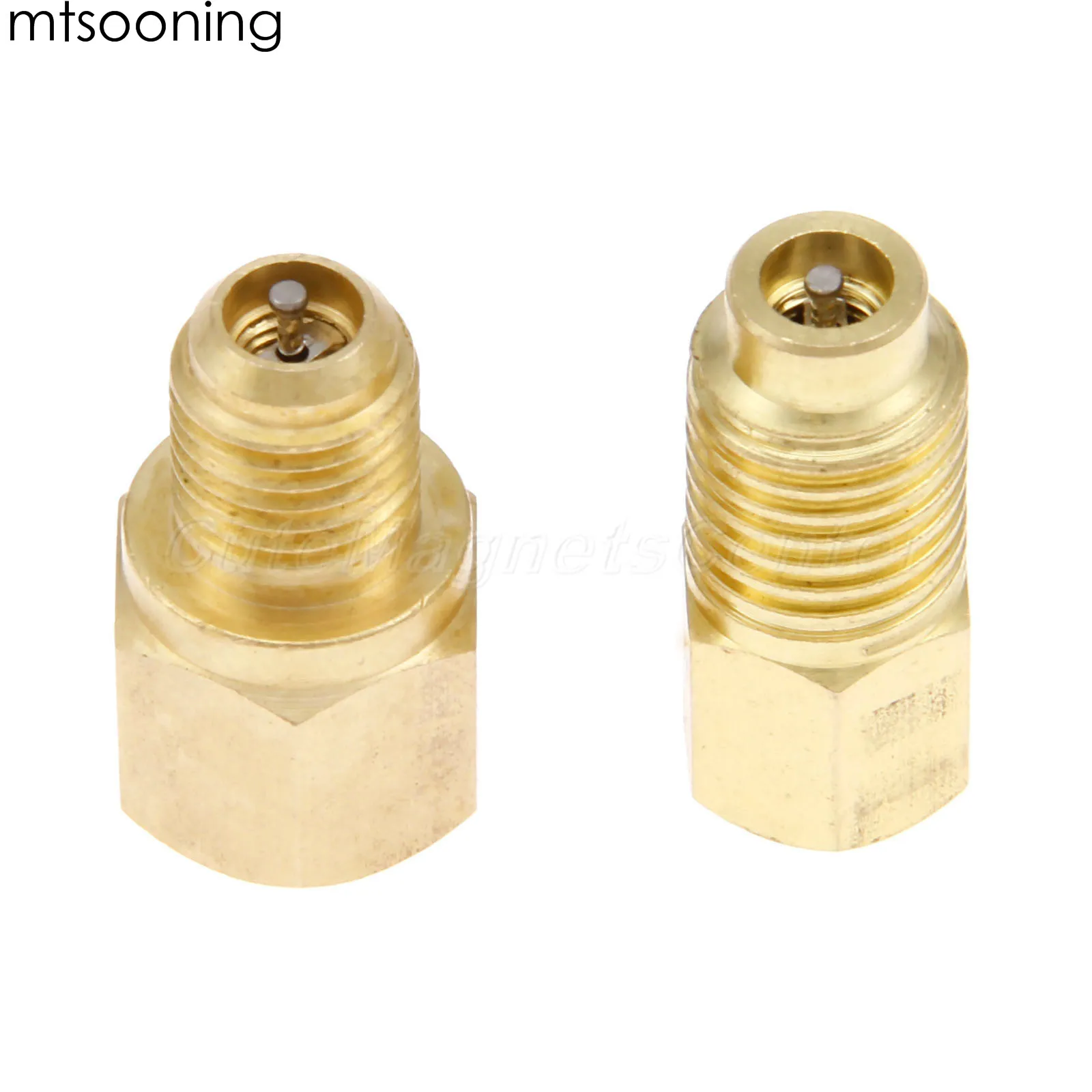 mtsooning 2pcs R12 R22 to R134a Adapters for Tank Vacuum Pump Injector Charging 1/4SAE 1/2 ACME