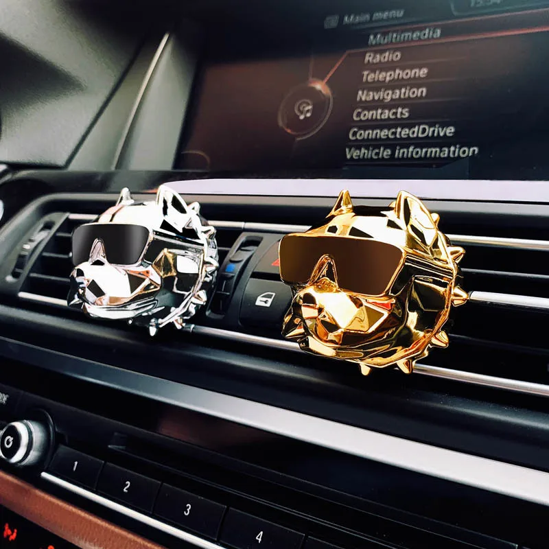No Smell Creative Bulldog Diffuser Car Decor Factory Price Car Perfume Fragrance Clip Auto Vent Air Freshener Scent Parfum