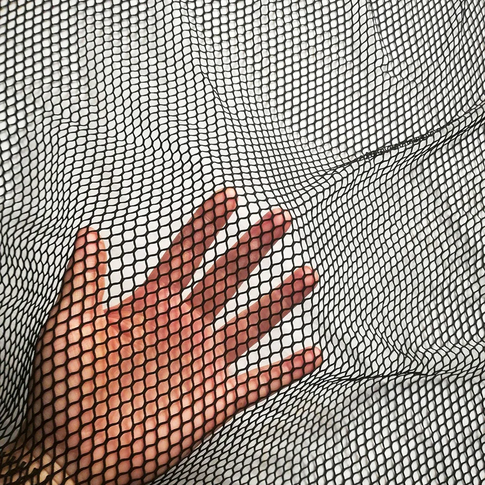 Sexy Fishnets Spandex Stretch Mesh French Designer Net Cloth, Fashion Shirt abbigliamento, Lingerie da cucito, Bikini da spiaggia Hollow Top