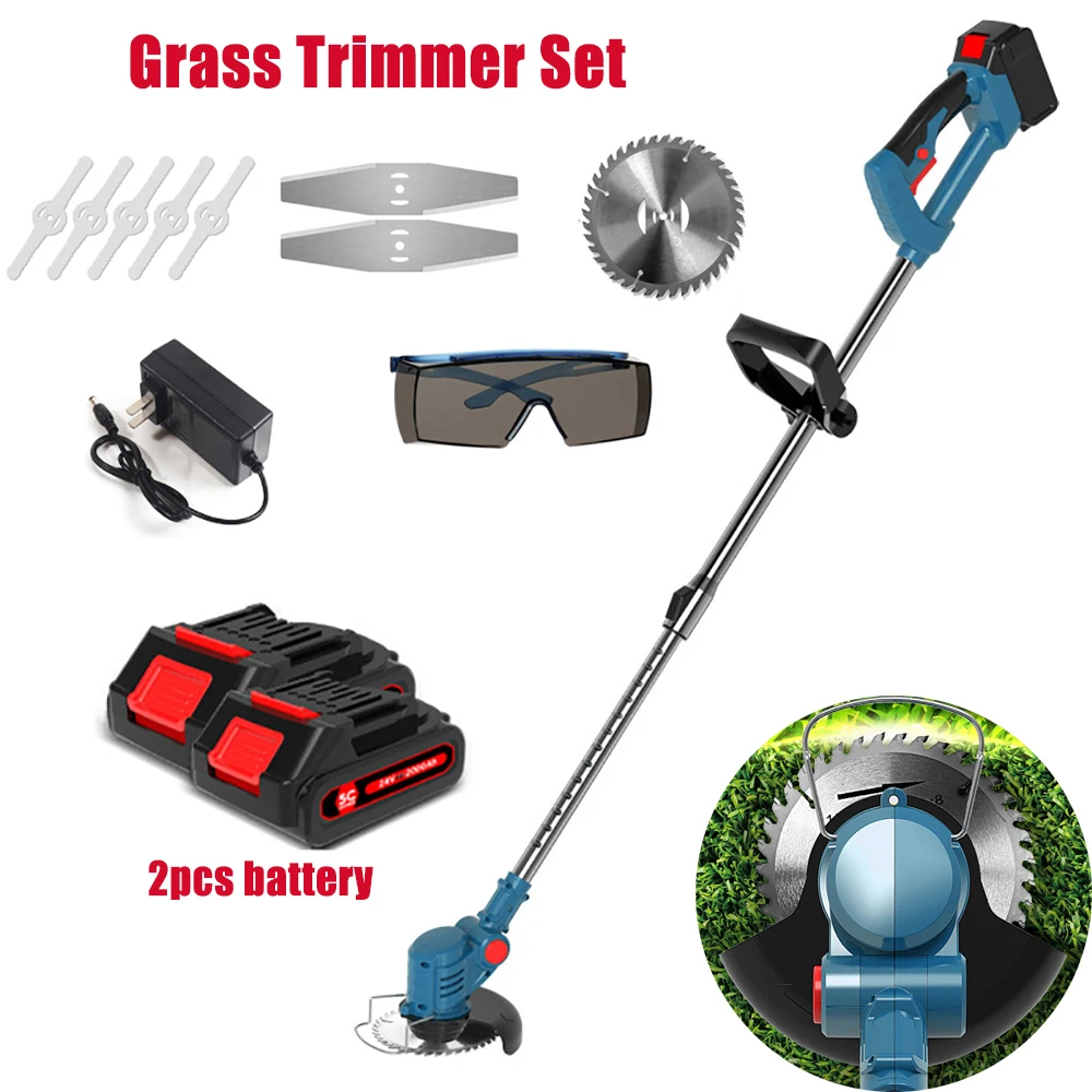 

21V Electric Lawn Mower Rechargeable Battery Cordless Grass Trimmer Auto Release Portable Garden Tools Garden Trimming Machine