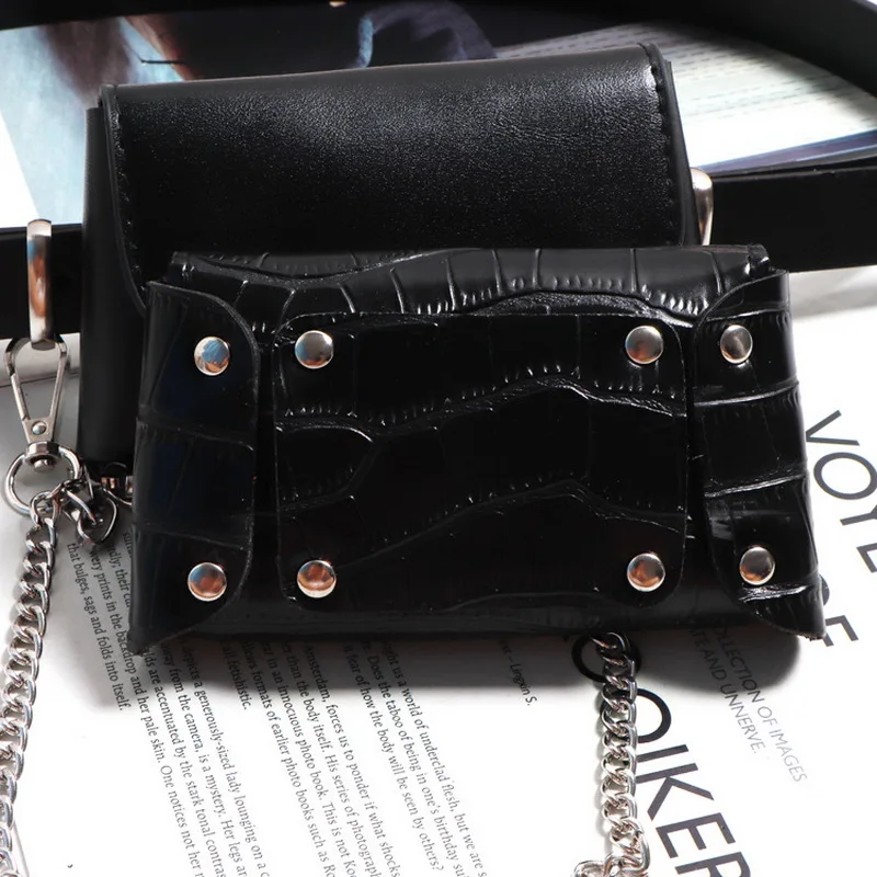 DAEYOTEN Simple Fanny Pack Girl Chain Decoration Small Bag Detachable Women's Belt Waist Bag Mini Women Lipstick Bag ZM0766