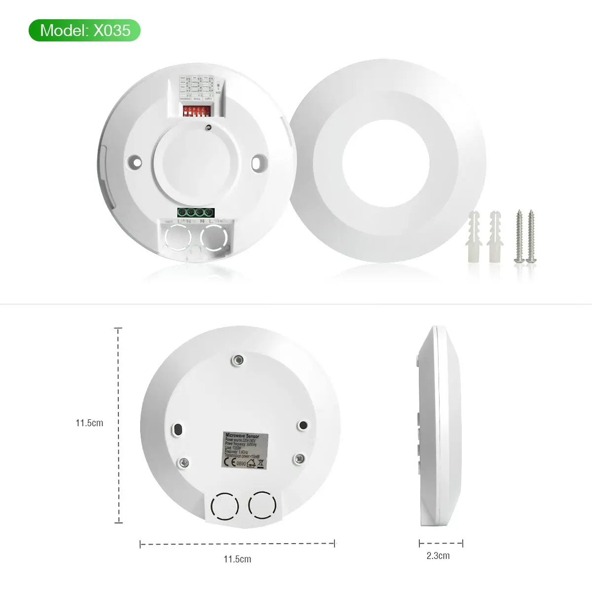5.8GHz Microwave Radar Sensor LED Light Switch Motion Sensor Switch AC 220V-240V