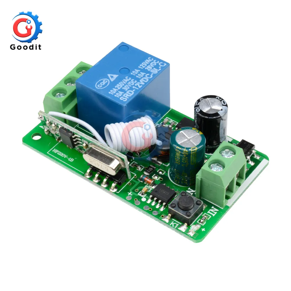 AC220V Relay Switch Module RF Remote Control Switch 315/433MHz 1CH Remote Transmitter RF Relay Receiver Transmitter Module