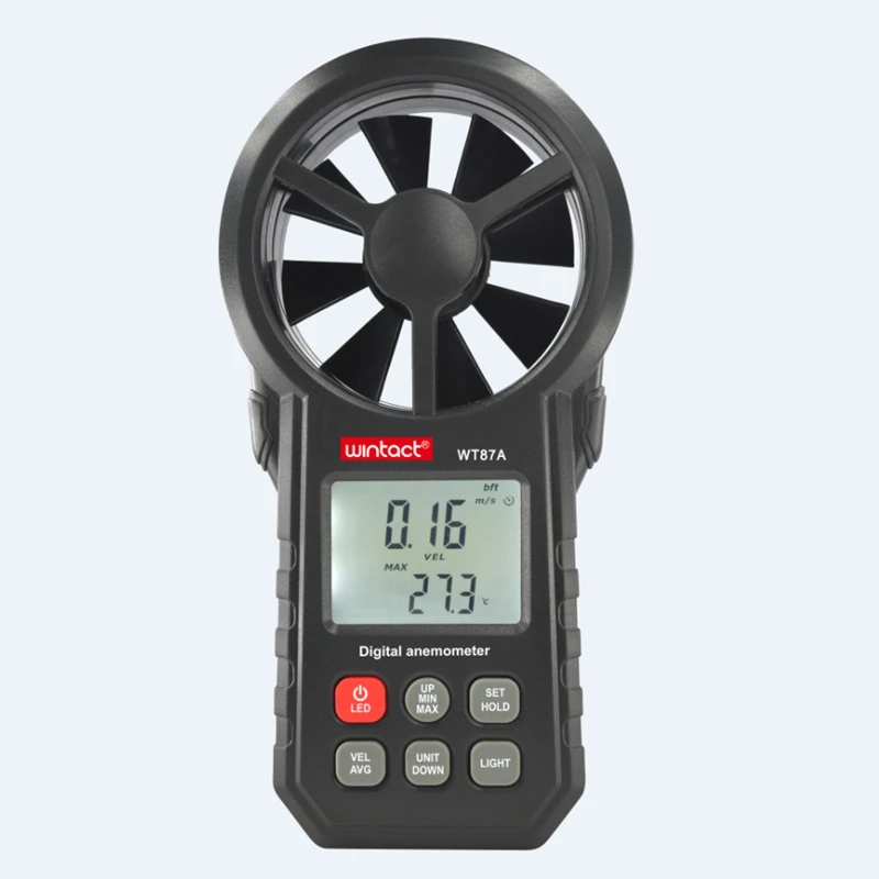 WT87A Portable Digital Anemometer Thermometer Real-time Anemometro Wind Speed Air Velocity Temp Gauge Meter Wind Cold Indicator