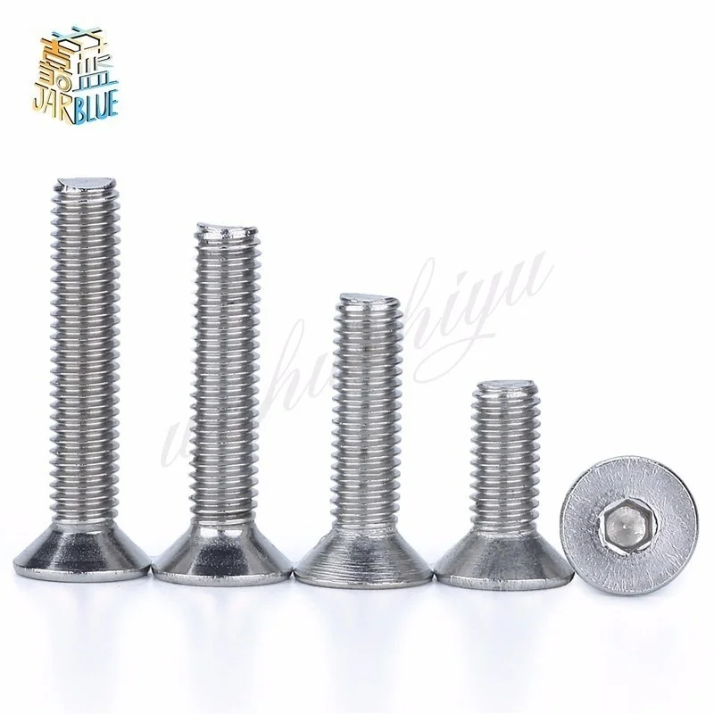 

50pcs 20pcs 10pcs 5pcs Din7991 M2 M2.5 M3 M4 M5 M6 M8 Sus304 Inox Hex Socket Flat Countersunk Head Cap Toy Screw