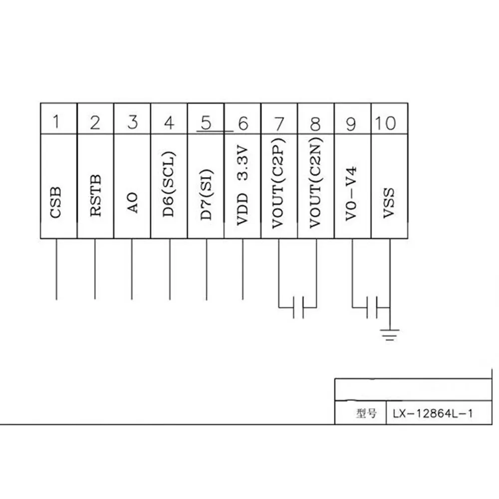 흰색 백라이트 12864L1 LCD12864 도트 매트릭스 LCD 128*64 10PIN COG3.3V LCD 화면 크기 53mm * 40mm 백라이트 포함