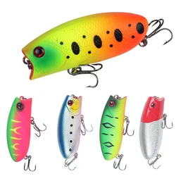 1pc Lure Fishing Bait 57mm Floating surface Popper Topwater Treble Hooks Bionic Far throw