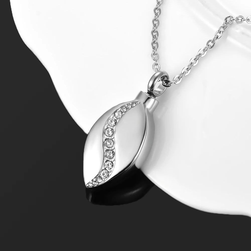 New Waterdrop Teardrop Pendant Urn Inlay Crystal Necklace Keepsake Ashes Cremation Memorial Stainless Steel Jewelry Dropshipping