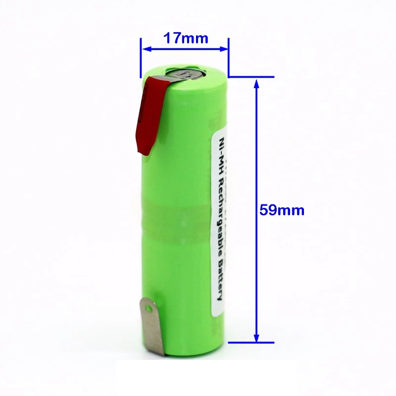 Ni-MH 2.4V 1500mAh Rechargeable Battery for Toothbrush Braun Oral-B Sonic Complete 4717 Razor 17290C2SL 17x56mm