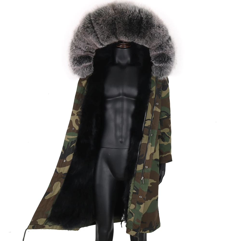 7XL Waterproof X- Long Jacket Men Parkas Winter Man Raccoon Fur Collar Real Fox Fur Coat Fox Fur Lined High Street Men Jacket