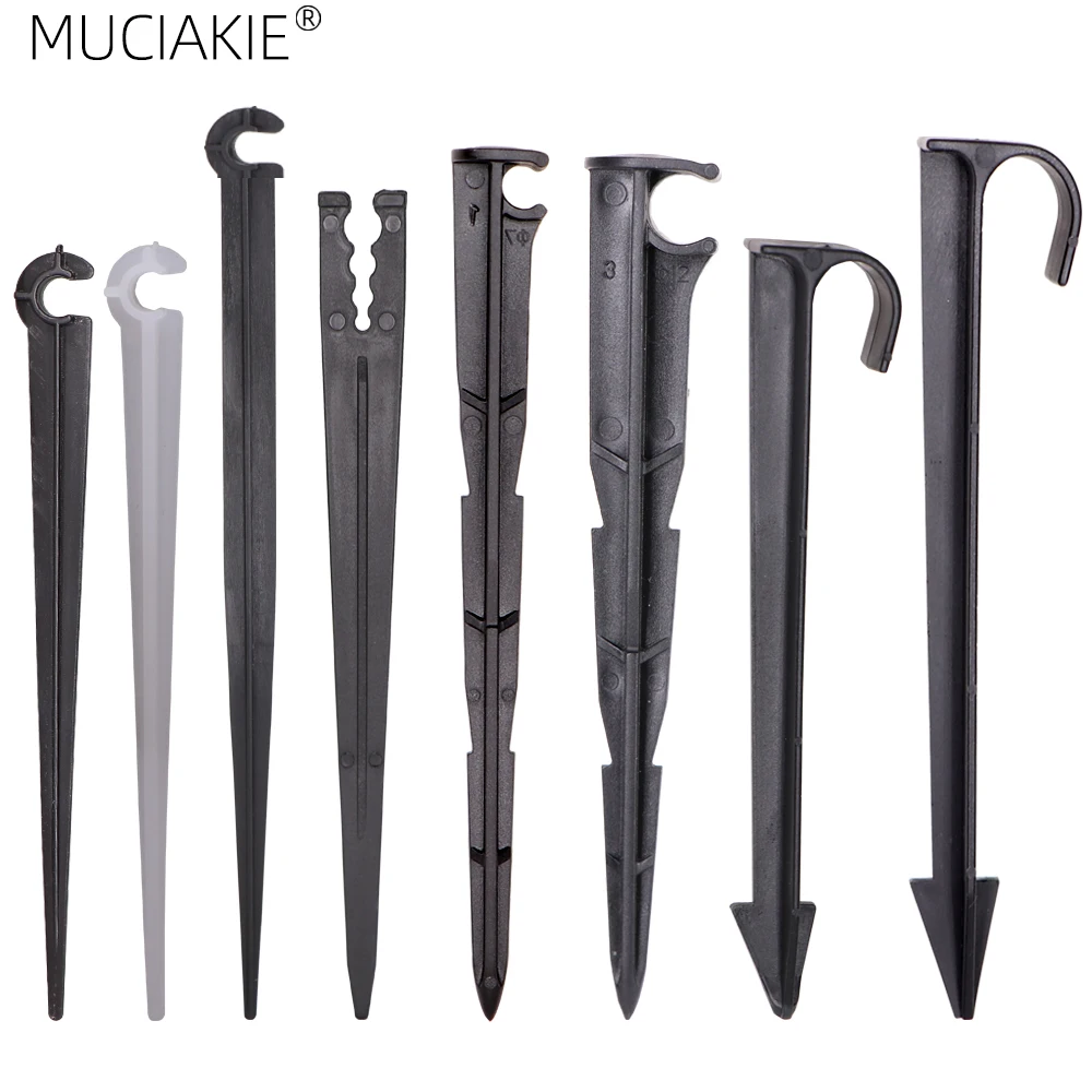 50pcs 1/8'' 1/4'' 3/8'' 16MM 20MM Hose Stakes Fixed Garden Watering Tubing Micro Drip Irrigation Fittings Hold-Down  Supports