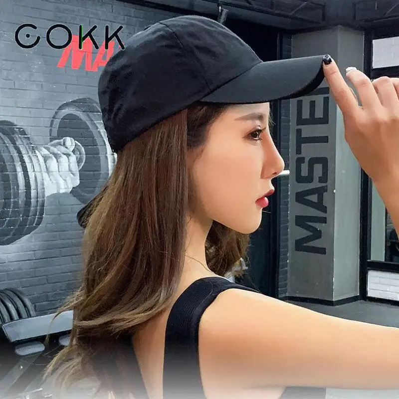 COKK Summer Baseball Cap Women Sun Hat Sport Cap Quick Drying Perforated Breathable Cap Men Outdoor Sunshade Trucker Cap Gorras