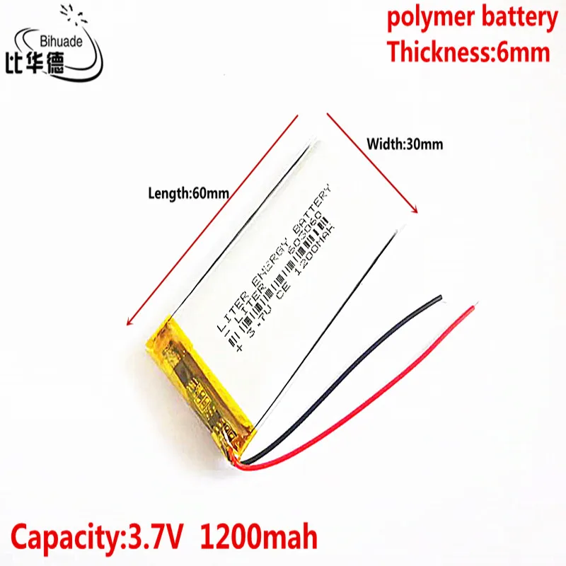 10pcs The high quality 3.7V 1200MAH 603060 Lithium Polymer LiPo Rechargeable Battery For Mp3 headphone PAD DVD bluetooth camera