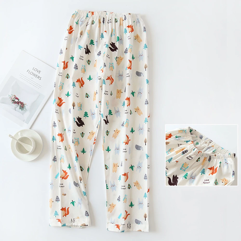 New Printed Cotton Women Pajama Pants Autumn Pyjama Trousers Women Sleep Bottoms Ladies Loose Lounge Wear Home Pants Large Size