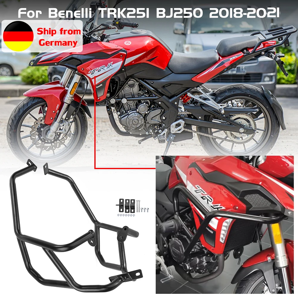 

Motorcycle Upper Lower Crash Bar Engine Guard Bumper Stunt Cage Frame Protector For Benelli TRK 251 BJ250 TRK251 2018 2019 2020