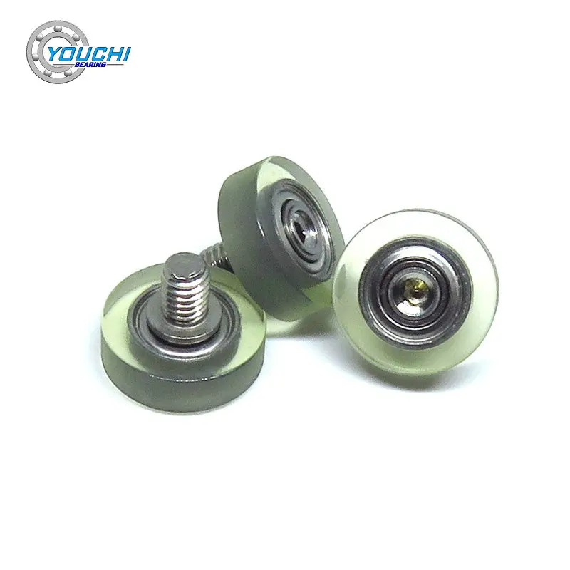 5pcs OD13mm PU Coated Bolt Roller With M4 Screw PU68413-4C1L5M4 Soft Polyurethane Bearing Mute Doors & Windows Wheel Pulleys