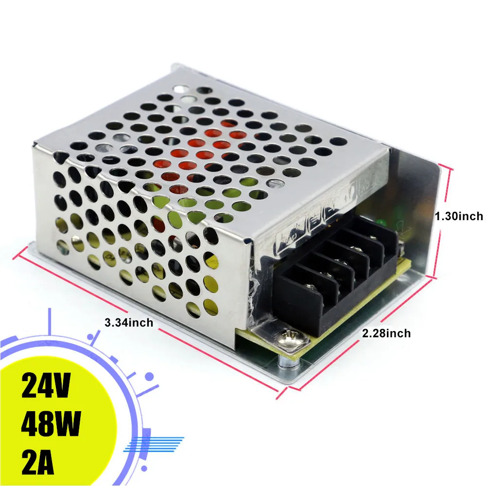 S-48-24 DC 24V 48W Switching Power Supply Lighting Transformer For LED Strip Light Access Control Switching Power Adapter Driver