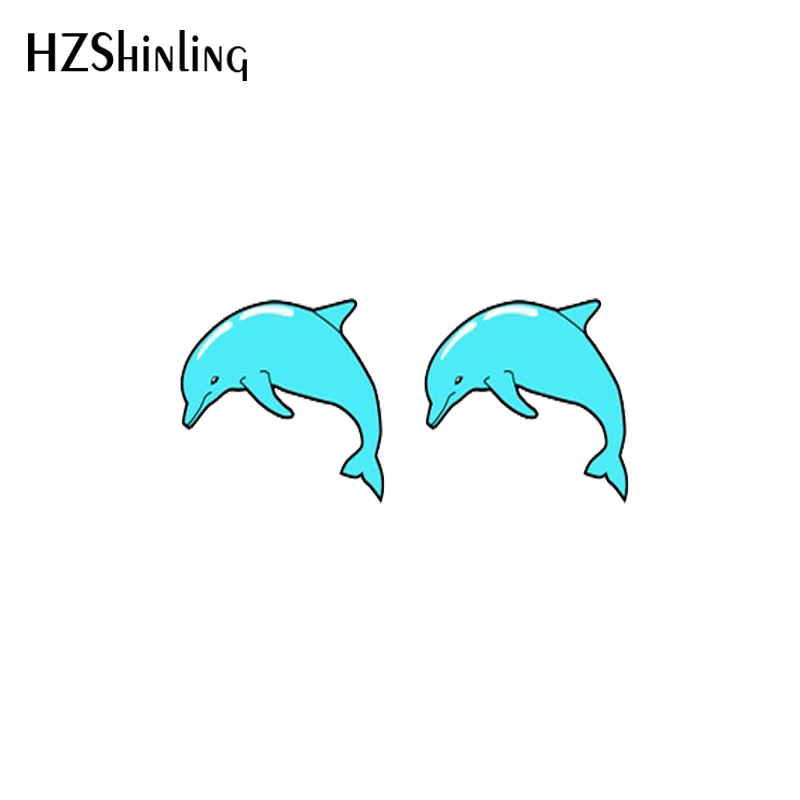 2021 New Color Animal Stud Earring Dog Pig Frog Dolphin Dinosaur Acrylic Resin Earrings Epoxy Handmade Jewelry Gifts Girl