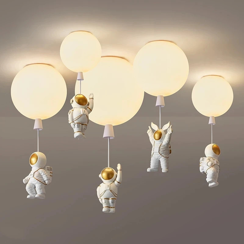 

Nordic Ceiling Lamp LED Cartoon Astronaut Hanging Lamp for Children Bedroom Lamps for Living Room Study Room Decor Ceiling Light