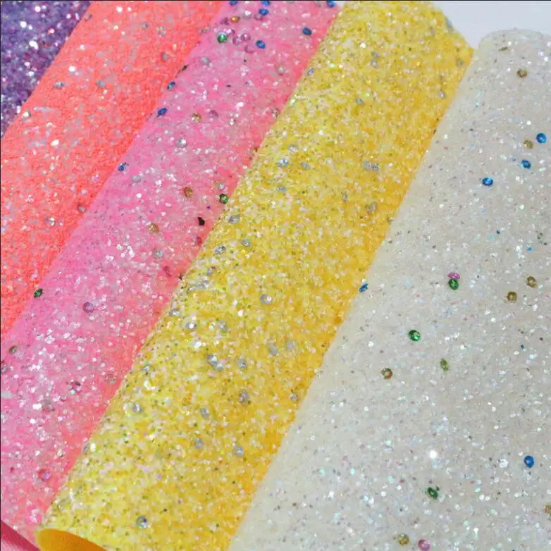 1PCS 21X29cm Glitter Synthetic Leather Faux Leather Fabric For Handmade Bags DIY Hairbows DIY Material