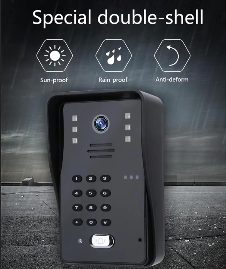 7 Inch1/2/3 Monitor Tuya Video Intercom Wifi Rfid Video Deurtelefoon Systeem Thuis Intercom Met Ondersteuning Remote App ontsluiten, record