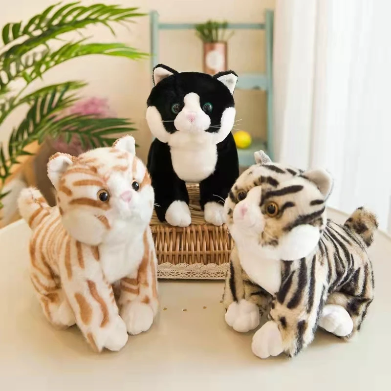 

Lifelike Cat Stuffed Toys Kawaii Simulation Animal Home Decor Reallylife Cat Doll Lovely Soft Plushies Toys For Children Present