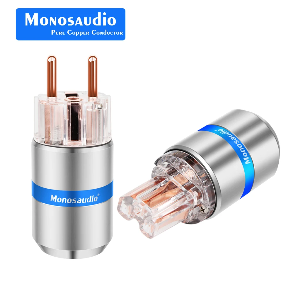 Monosaudio E107/F107 pure copper Schuko power plug hifi audio Schuko Plug Hifi EUR Power Plug IEC Connectors EU Power cable