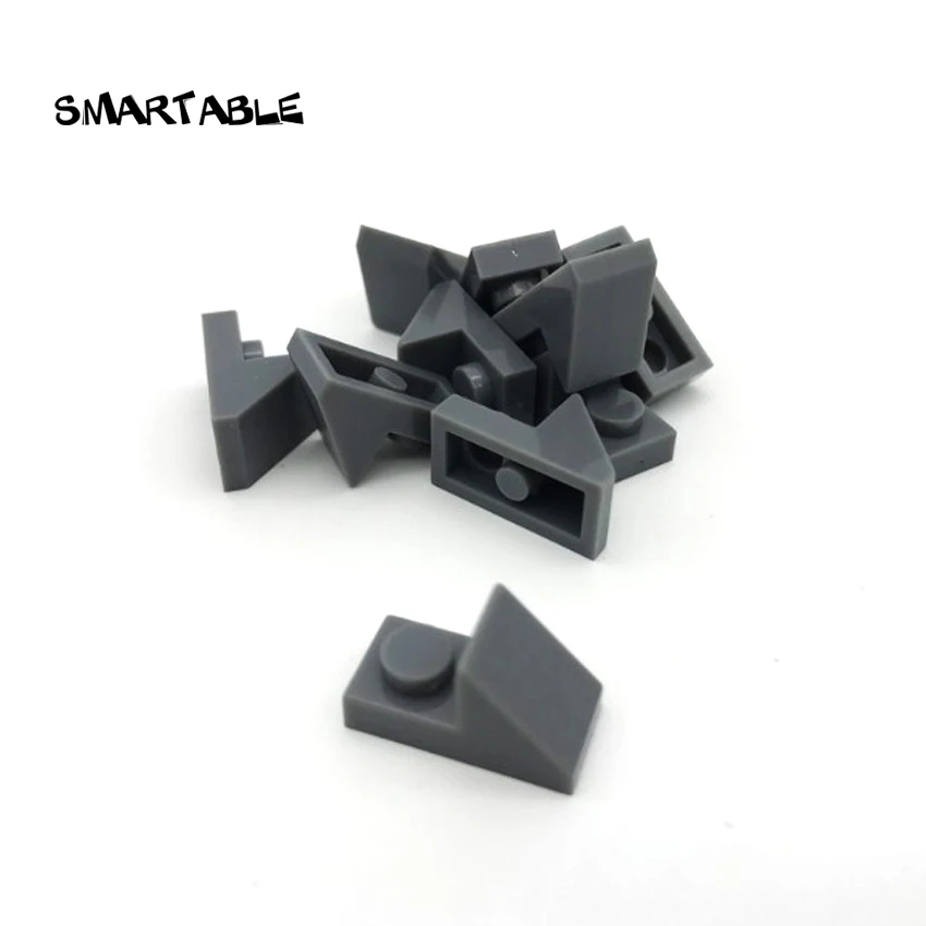 Smartable Roof Tile 1X2 45° W 1/3 Plate Building Blocks MOC Parts DIY Toys For Kids Compatible Major Brand 92946/15672 80pcs/lot