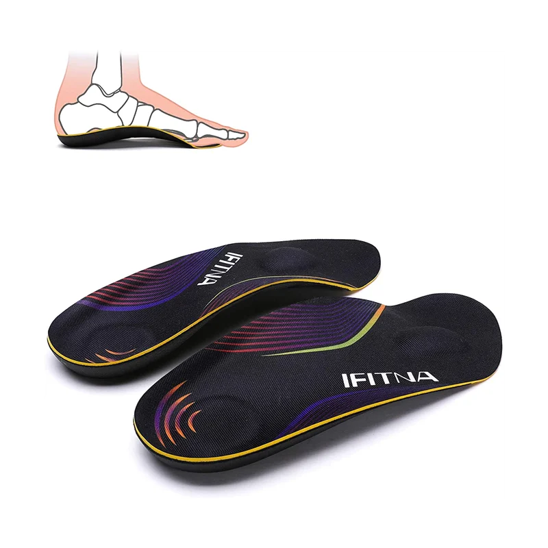 IFitna 3/4 Panjang Orthotics Sol Lengkungan Dukungan Insert untuk Kaki Datar, Plantar Fasciitis, Lengkungan Kaki, Kelelahan Kaki-Tumit Bantal